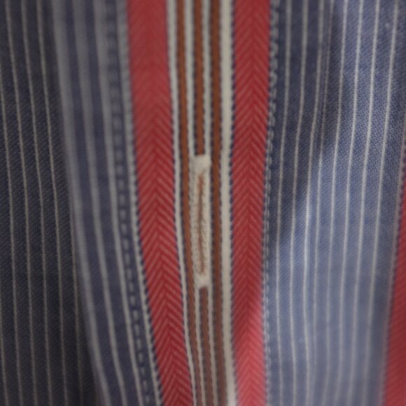 Faconnable blue red striped shirt size XL 100% cotton - Picture 9 of 13